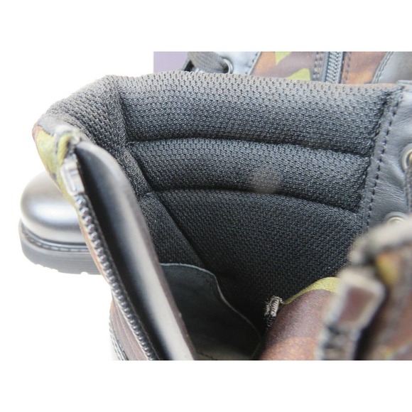 NIB PRADA 0T0782 CAMOUFLAGE GREEN LEATHER CAP TOE LACE UP COMBAT BOOTS 37 US 7 - Picture 9 of 12